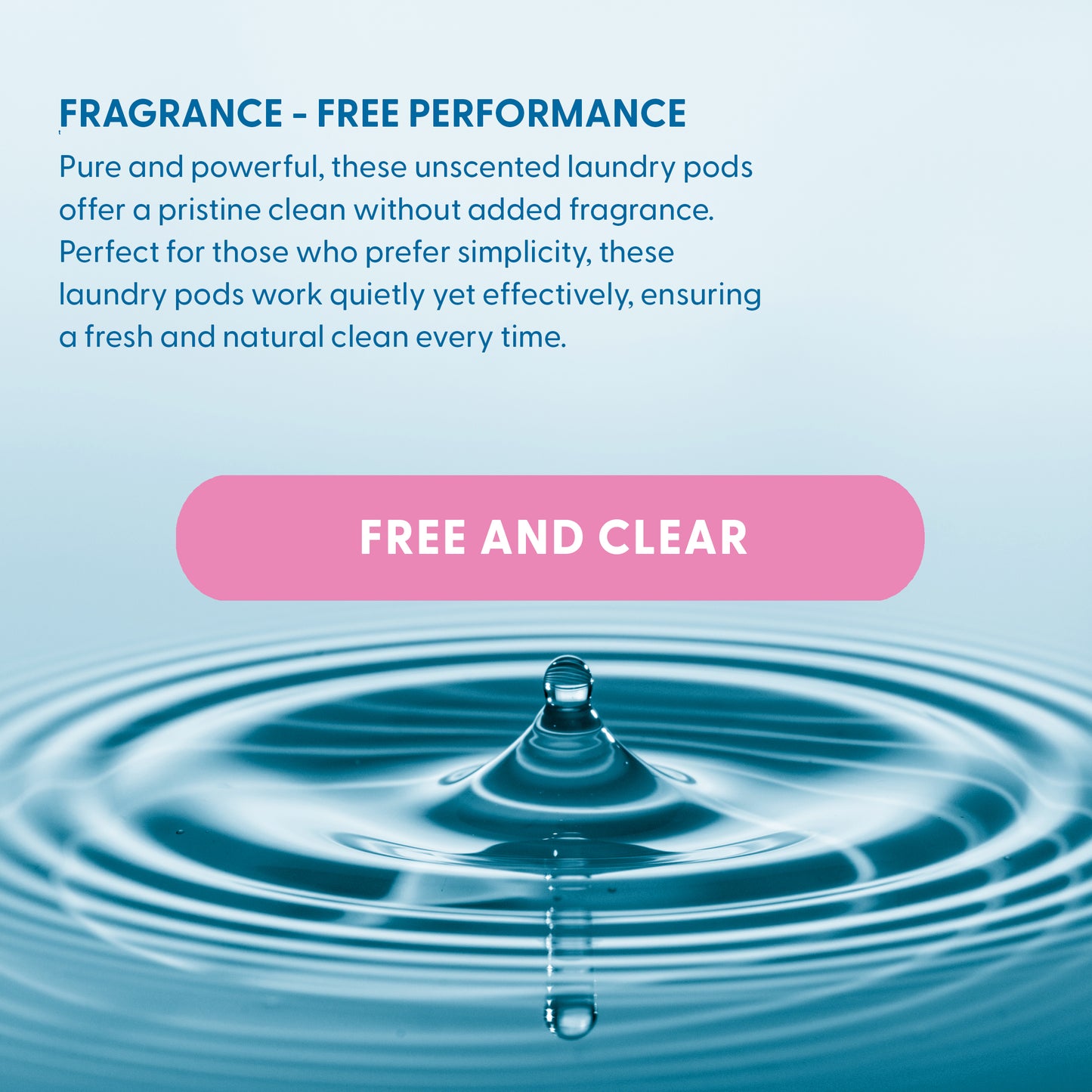 Laundry Pods | Free & Clear - Unscented, Plant-Based Formula, Sensitive Skin Friendly - 60 Count