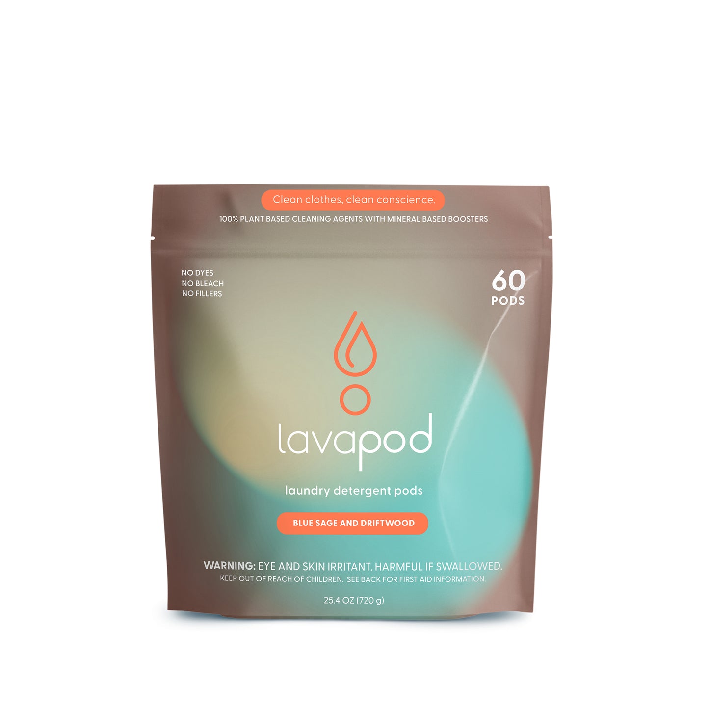Laundry Detergent Pods | Blue Sage and Driftwood - Natural Coastal-Inspired Detergent, Plant-Based Formula, Eco-Friendly Cleaning - 60 Count