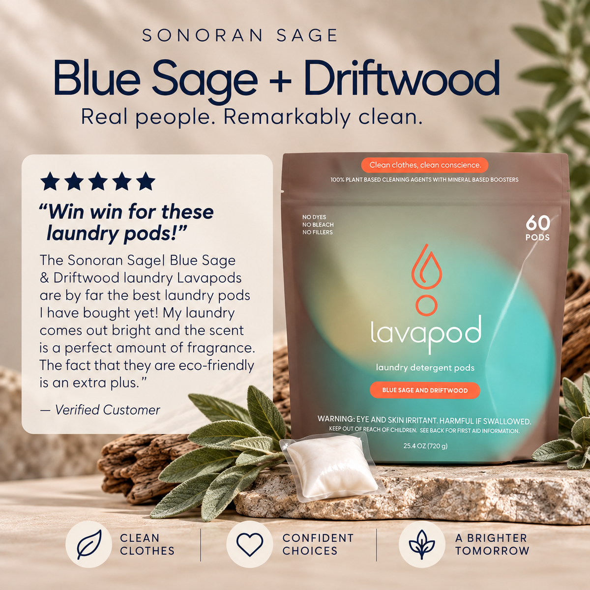 Laundry Pods | Sonoran Sage| Blue Sage & Driftwood |60 Count