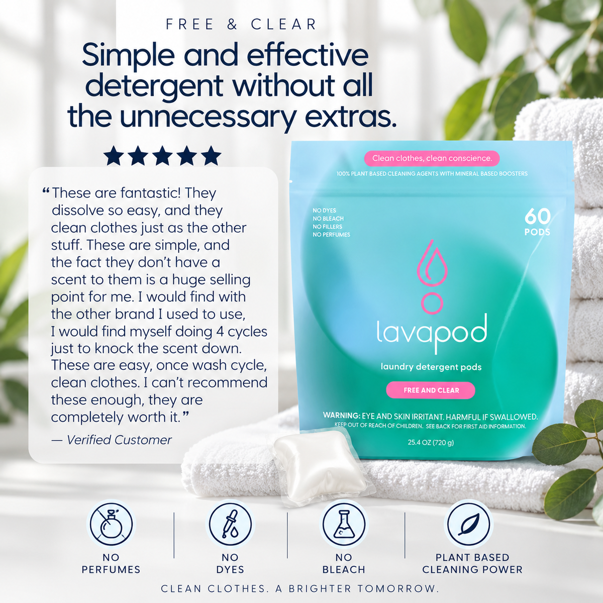 Laundry Pods | Free & Clear | 60 Count