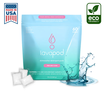 Dishwasher Detergent Pods  - Free and Clear - 60 Count