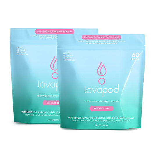 Dishwasher Detergent Pods  - Free and Clear - 2 Pack of 60 Count