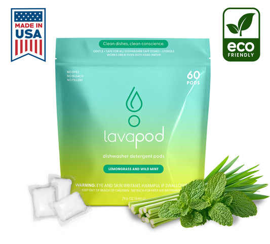 Dishwasher Detergent Pods - Lemongrass and Wild Mint - 60 Count